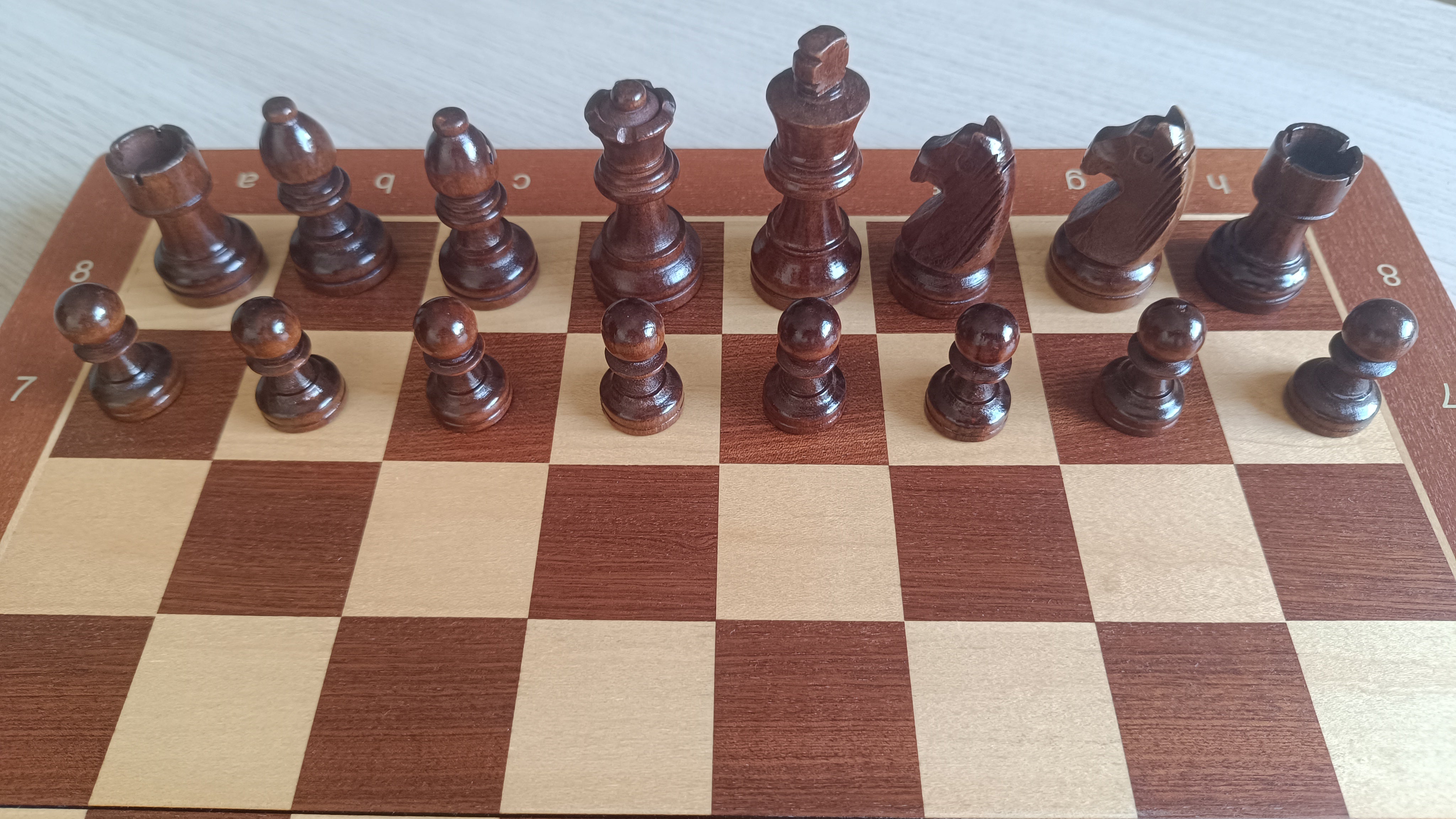 Magnetic Foldable Wood Chess & Checkers Set – 2-in-1, 38 cm, Personalizable