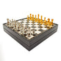 Chess set with weighted metal pieces in gold‑silver, handcrafted – Chess atelier